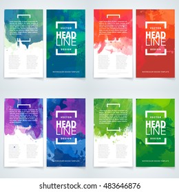 watercolor blue flyer cover layout green brochure texture backgrounds magazine promotion or advertising pattern series plan covering design annual statement magazine watercolour background valuable fo