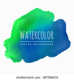 watercolor blue green stain background
