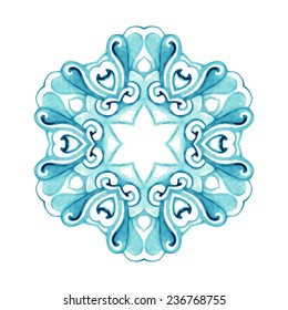 watercolor blue pattern, isolated on white background