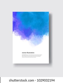 Watercolor blue sea color design banne. Vector illustration