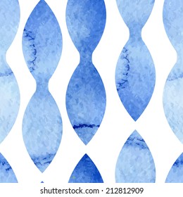 Watercolor blue seamless pattern