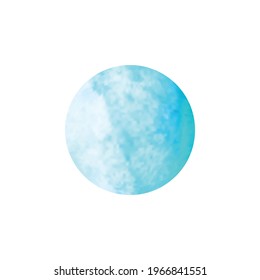 Watercolor blue smear on white background. Vector illustration for web, template, posters, card, decoration, wrapping paper. Pastel colors abstract aquarelle pattern.