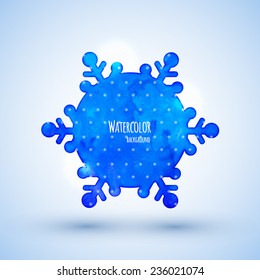 watercolor blue snowflake