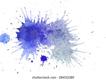 Watercolor Blue splashes vector for your creativity