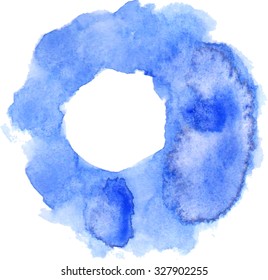 Watercolor blue spot, vector