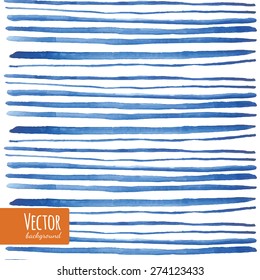 Watercolor blue strips in vector