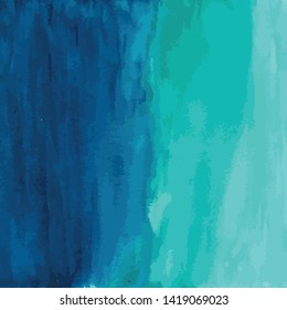 Watercolor blue and teal ombre background grungy texture