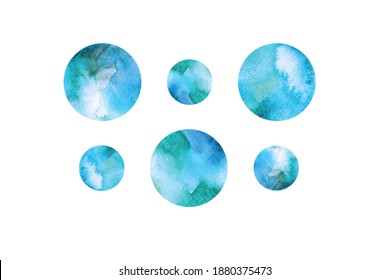 Vector de color azul acuático elementos abstractos, círculos, burbujas para su diseño, patrón o logotipo