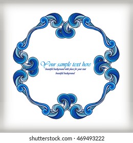 Watercolor blue vector background.