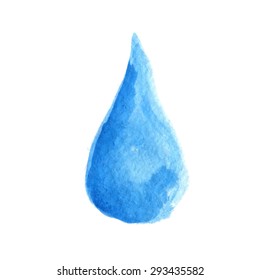 Watercolor Blue Water Drop