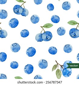 watercolor, blueberries, berries, pattern