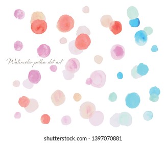 Watercolor blur brush art.
Express the image of a cute dot.