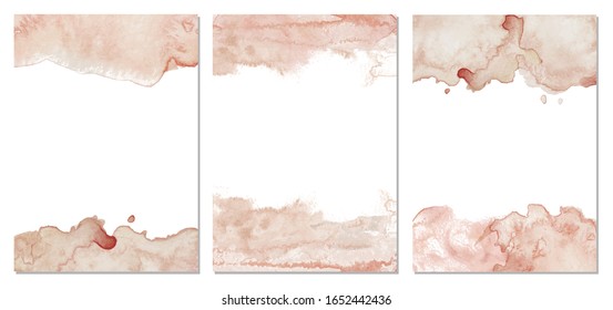 Watercolor blush pink abstract background. Vector hand drawn texture