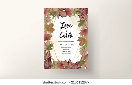 Watercolor boho floral wedding invitation card