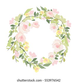 Watercolor bouquet of flowers. Hand painted colorful floral composition isolated on white background. Vintage style peony, roses, anemone, berries and leaves posy.