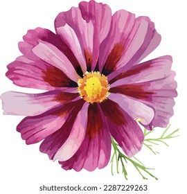 Watercolor bouquet of pink dahlia flower isolated on white background, Watercolor floral arrangements
