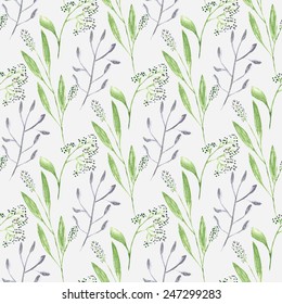 Watercolor branch flower,seamless spring pattern