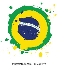 Watercolor in Brazil flag concept