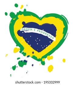 Watercolor in Brazil flag concept