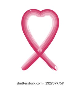 Watercolor breast cancer symbol. Vector illustration design