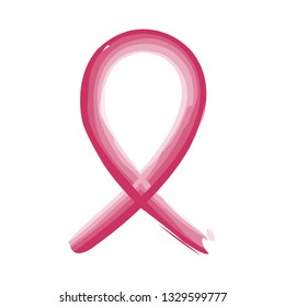 Watercolor breast cancer symbol. Vector illustration design