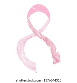 Watercolor breast cancer symbol. Vector illustration design