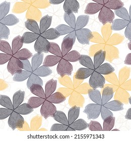 Watercolor briar flowers seamless pattern. Dog Rose branches on white background.  Stylish wallpaper of beautiful flowers. 