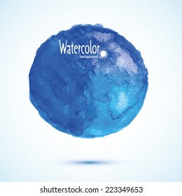 Watercolor bright circles for design. Hand-drawn painted, vector element for design. Original unusual blot isolated. 