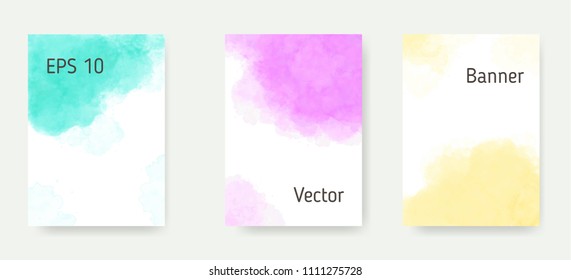 watercolor bright hand drawn vector paper texture background for card, text design, print.