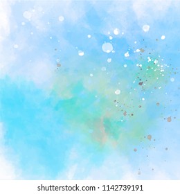 watercolor bright hand drawn vector paper texture background for card, text design, print.