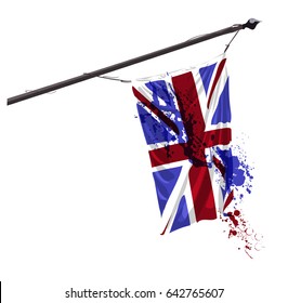 watercolor british flag