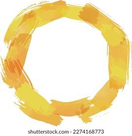 Watercolor brush background material illustrations in sunflower colors