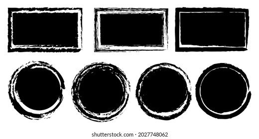 Watercolor brush grunge shapes for banner design. Grunge background. Ink drops. Vector illustration. Stock image. 