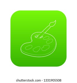 Watercolor and brush icon in outline style isolated on white background. Paint symbol