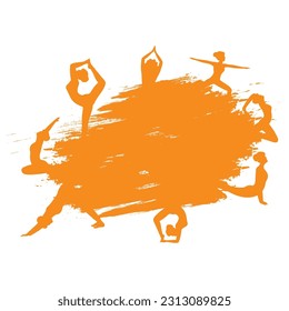 watercolor brush with international yoga