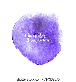 Watercolor brush paint element. Hand painted art with lettering vector isolated on white background. Abstract colorful blot. Design for web banners, cards and posters