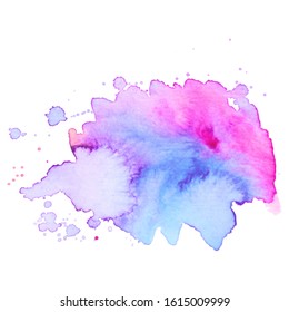 Watercolor brush paint paper texture vector isolated splash on white background for banner, poster, wallpaper.