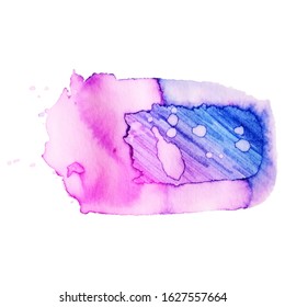 Watercolor brush paint paper texture vector isolated splash on white background for banner, poster, wallpaper.