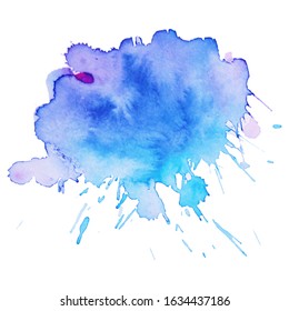 Watercolor brush paint paper texture vector isolated splash on white background for banner, poster, wallpaper.