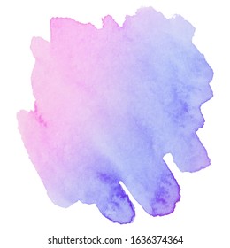 Watercolor brush paint paper texture vector isolated splash on white background for banner, poster, wallpaper.