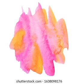 Watercolor brush paint paper texture vector isolated splash on white background for banner, poster, wallpaper.