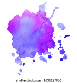 Watercolor brush paint paper texture vector isolated splash on white background for banner, poster, wallpaper.