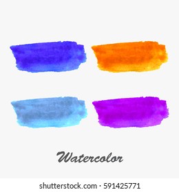 Watercolor brush painted background set,collection