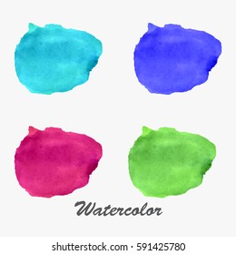Watercolor brush painted background set,collection