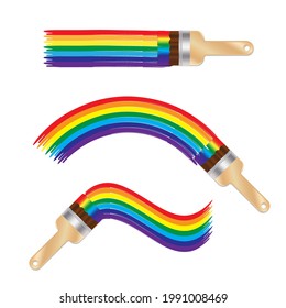 Watercolor brush rainbow. Colorful rainbow. Wall art watercolor abstract art background. Vector illustration. Stock image.