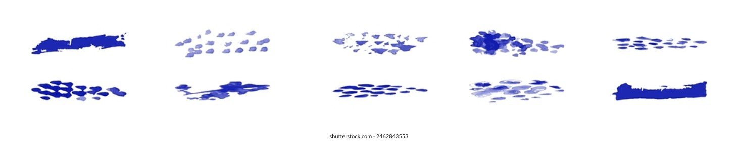 Watercolor Brush Set. Paint strokes on a white background. Design element. Vector design 