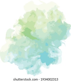 watercolor brush splash illustration. vector Eps10. Abstract blue and green water color background or texture