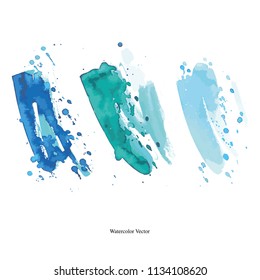 Watercolor brush splashes vector