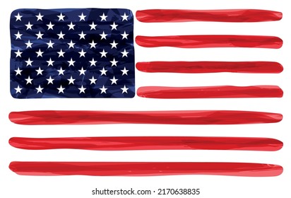 Watercolor brush stoke flag of USA.