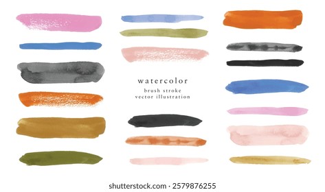 Watercolor brush stroke, abstract vector illustration. Isolated artwork.